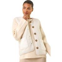 Roman Women's Fleece Pocket Gilet in Ivory | Size: 18