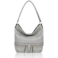 Fontanella Fashion Women's Velistra PU Leather Carry All Shoulder Bag With Detachable Strap in Light Grey