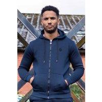 Enzo Men's Regular Fit Zip Up Hoodie in Navy | Size: XL
