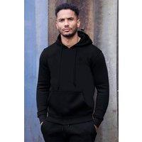 Enzo Men's Regular Fit Pullover Hoodie in Black | Size: XL
