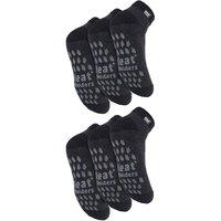 Heat Holders Men's 6 Pairs 2.3 TOG Non Slip Low Cut Ankle Thermal Slipper Socks in Charcoal | Size: 12-14