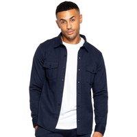 Enzo Men's Smart Stretch Overshirt in Navy | Size: Small