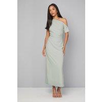 Wallis Women's Jersey Crepe One Shoulder Maxi Dress in Mint | Size: 18