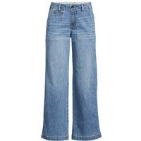 Lands' End Women's Petite Wide Leg Ankle Jeans in Blue | Size: 10