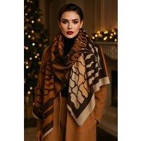 Lemon Daisy Accessories Women's Kiri Autumn Winter Scarf Shawl in Brown