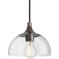 Industville Chelsea Clear Glass Dome Pendant - 8 Inch in Bronze | Size: 8 inches