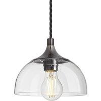 Industville Chelsea Clear Glass Dome Pendant - 8 Inch in Dark Grey | Size: 8 inches