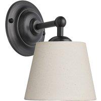 Industville Orlando Empire Wall Light - Light Natural Cotton in Dark Grey | Size: Small