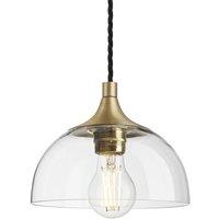 Industville Chelsea Clear Glass Dome Pendant - 8 Inch in Metallic Gold | Size: 8 inches