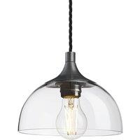 Industville Chelsea Clear Glass Dome Pendant - 8 Inch in Grey | Size: 8 inches