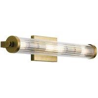Netlighting Kichler Azores Bathroom Wall Lamp Natural Brass IP44 in Yellow