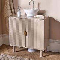 OHS Ribbed Undersink Bathroom Cabinet MDF Storage Organiser in Natural