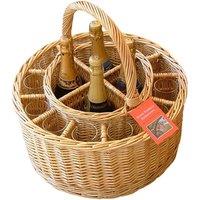 Red Hamper Wicker Deluxe Celebration Drinks Basket in Brown