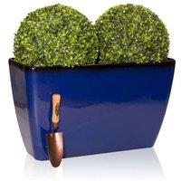 Primrose Royal Blue Glaze Effect Resin Trough Planter Frost Resistant 75cm in Cobalt