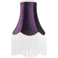 Happy Homewares Victorian Styled Vintage Tall Lamp Shade in Purple Floral Velvet | Size: 12 inches