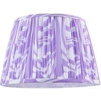 Happy Homewares Modern Lilac Pleated Cotton Fabric Lamp Shade with Wavy Lines Design | Size: 12 inches