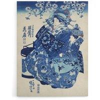 Artery8 Hanao Ogiya Japanese Ukiyo E Kuniyoshi Canvas Wall Art Print in Blue | Size: W24 x H32