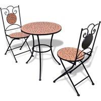 Berkfield Home 3 Piece Bistro Set Ceramic Tile Terracotta in Brown