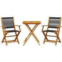 Berkfield Home 3 Piece Bistro Set Black Polypropylene & Solid Wood