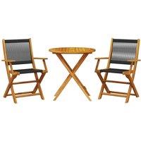 Berkfield Home 3 Piece Bistro Set Black Polypropylene & Solid Wood in Brown