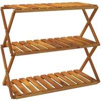 Berkfield Home 3-Tier Folding Shelf Brown 70x31x63 cm Solid Wood Acacia | Size: 70 x 31 x 63 cm