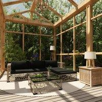 Berkfield Home 5 Piece Garden Lounge Set with Cushions Poly Rattan Grey