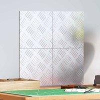 Berkfield Home Aluminium Checker Plates 4 pcs Anti-Slip 20x20 cm in Silver | Size: Medium