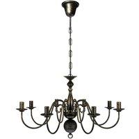 Berkfield Home Antique Black Metal Chandelier 8 x E14 Bulbs