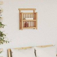 Berkfield Home Bamboo natural Bamboo Medium Wall mounting Wall Shelf in Beige