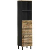 Berkfield Home Bathroom Cabinet 38x33.5x160 cm Solid Wood Mango in Black