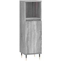 Berkfield Home Bathroom Cabinet Grey Sonoma 30x30x100 cm Engineered Wood | Size: 30 x 30 x 100 cm