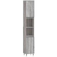Berkfield Home Bathroom Cabinet Grey Sonoma 30x30x190 cm Engineered Wood | Size: 30 x 30 x 190 cm