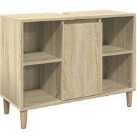 Berkfield Home Bathroom Cabinet Sonoma Oak 80x33x60 cm Engineered Wood in Light Brown | Size: 80 x 33 x 60 cm