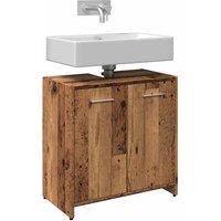 Berkfield Home Bathroom Sink Cabinet Old Wood 60x33x60 cm Engineered Wood in Brown | Size: 60 x 33 x 60 cm
