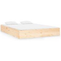 Berkfield Home Bed Frame Solid Wood 140x190 cm in Light Tan