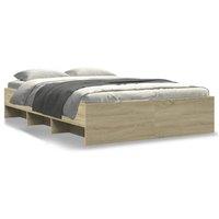 Berkfield Home Bed Frame without Mattress Sonoma Oak 120x200 cm Engineered Wood in Light Brown | Size: Small Double