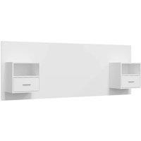 Berkfield Home Bed Headboard with Cabinets White Engineered Wood