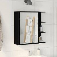 Berkfield Home Black Oak Bathroom Mirror Cabinet - 62.5 x 20.5 x 64 cm - Made of