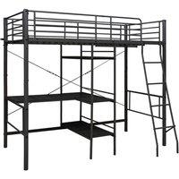 Berkfield Home Bunk Bed with Table Frame Black Metal 90x200 cm