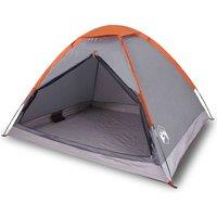 Berkfield Home Camping Tent Dome 2-Person Grey & Orange Waterproof