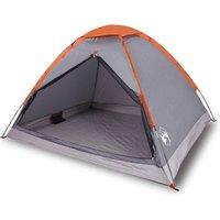 Berkfield Home Camping Tent Dome 4-Person Grey & Orange Waterproof