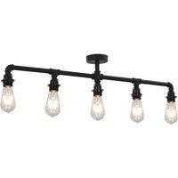 Berkfield Home Ceiling Lamp Black 5 x E27 Bulbs
