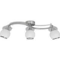 Berkfield Home Ceiling Lamp with Glass Shades on Waving Rail for 3 E14 Bulb in White