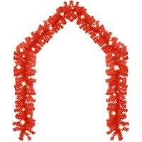 Berkfield Home Christmas Garland with LED Lights 5 m Red