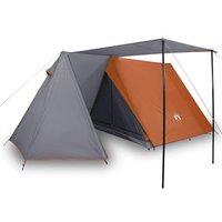 Berkfield Home Camping Tent 3-Person Grey & Orange Waterproof