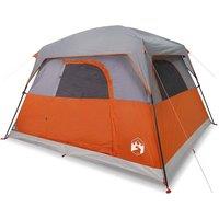 Berkfield Home Camping Tent Cabin 4-Person Orange Waterproof