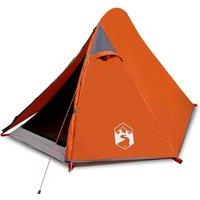 Berkfield Home Camping Tent Dome 2-Person Grey & Orange Waterproof
