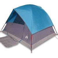 Berkfield Home Camping Tent Dome 3-Person Blue Waterproof