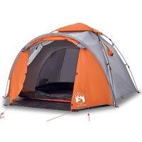 Berkfield Home Camping Tent Dome 3-Person Grey & Orange Quick Release