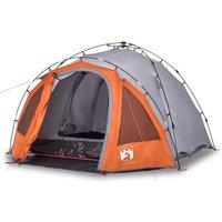 Berkfield Home Camping Tent Dome 3-Person Grey & Orange Quick Release